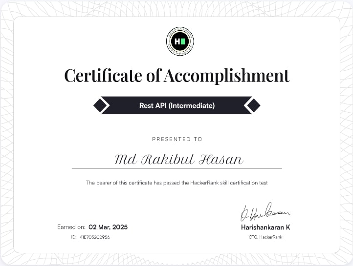 REST API (Intermediate) Certification